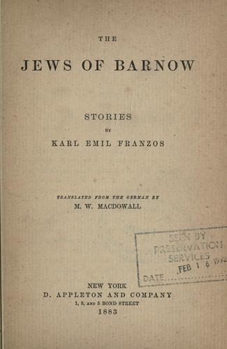 Cover for The Jews of Barnow