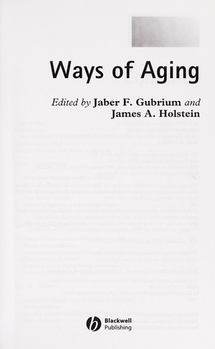 Cover for Ways of aging