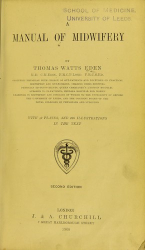 Cover for A manual of midwifery