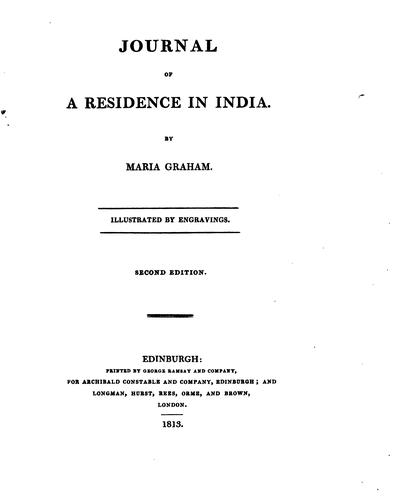 Cover for Journal of a residence in India.