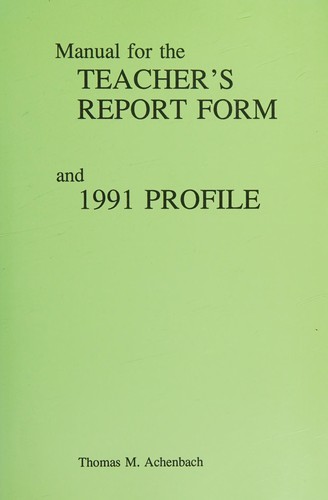 Cover for Manual for the Teacher's report form and 1991 profile