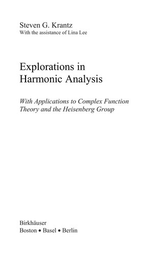 Cover for Explorations in harmonic analysis