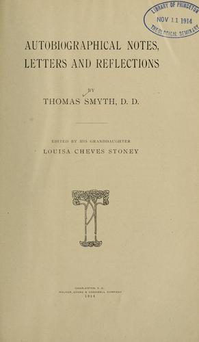 Cover for Autobiographical notes, letters and reflections
