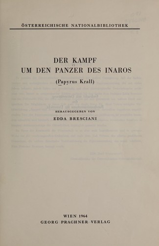 Cover for Der Kampf um den Panzer des Inaros