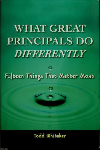 Cover for What great principals do differently