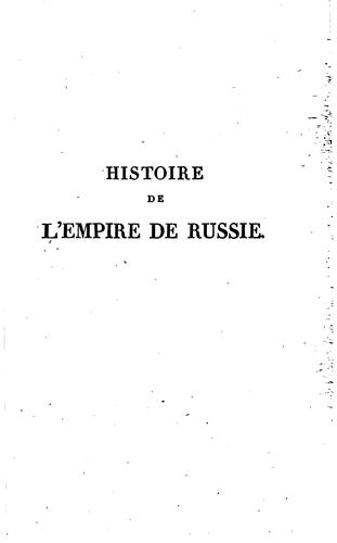 Cover for Histoire de l'empire de Russie