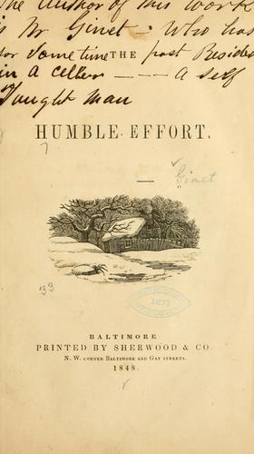 Cover for humble effort.