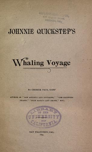 Cover for Johnnie Quickstep's whaling voyage