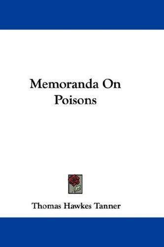 Cover for Memoranda On Poisons