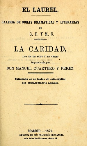 Cover for La caridad