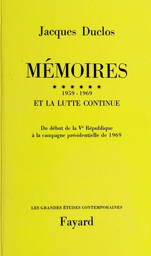 Cover for Mémoires