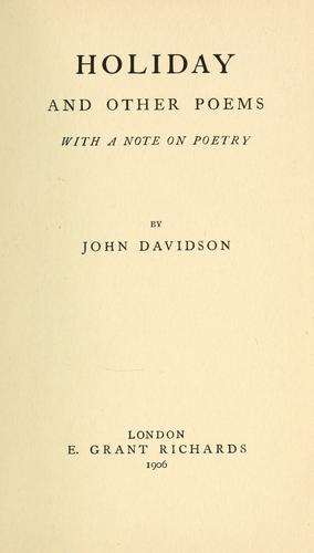 Cover for Holiday and other poems
