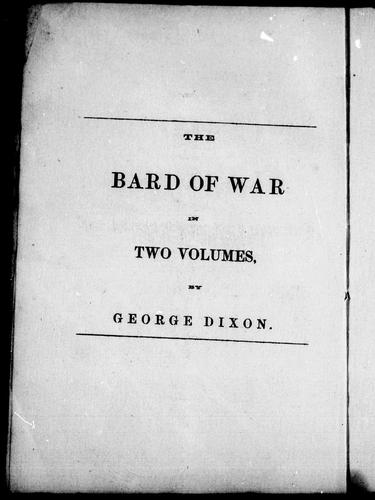 Cover for The bard of war in two volumes