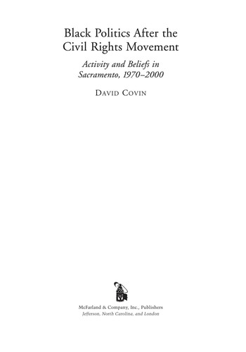 Cover for Black politics after the civil rights movement