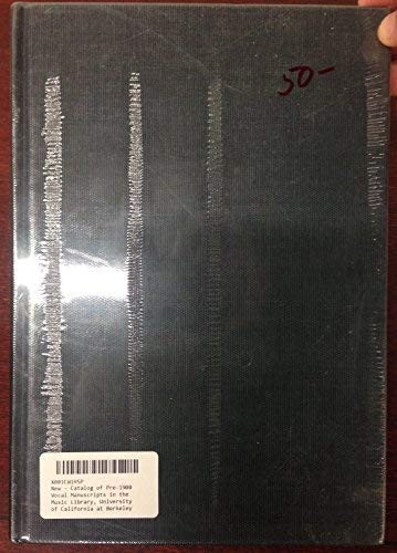 Cover for Catalog of pre-1900 vocal manuscripts in the Music Library, University of California at Berkeley