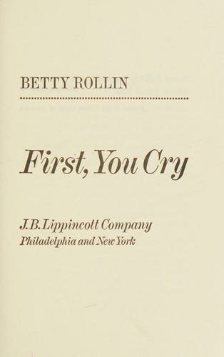 Cover for First, You Cry