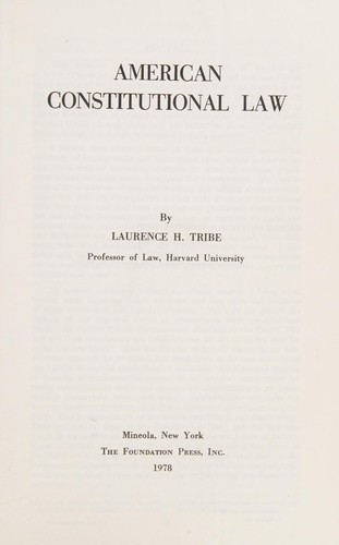 Cover for American constitutional law