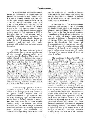 Cover for Annual review of developments in globalization and regional integration in the countries of the ECSWA Region, 2006