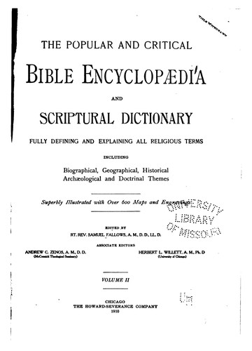 Cover for The popular and critical Bible encyclopædia and scriptural dictionary