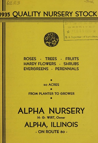 Cover for 1935 quality nursery stock
