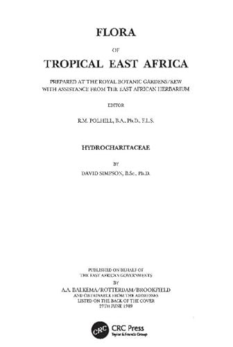 Cover for Flora of Tropical East Africa - Hydrocharitaceae (1989)
