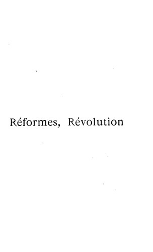 Cover for Réformes, révolution