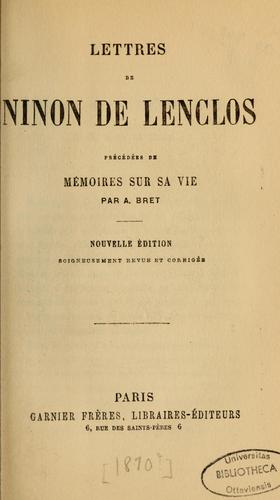 Cover for Lettres de Ninon de Lenclos