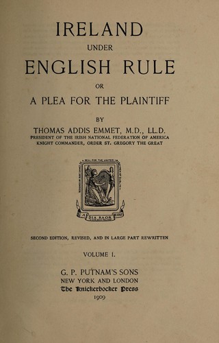 Cover for Ireland under English rule