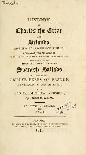Cover for History of Charles the Great and Orlando