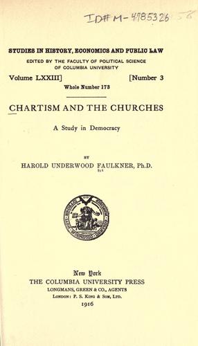 Cover for Chartism and the churches