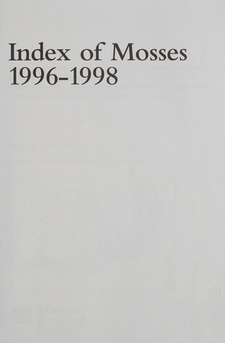 Cover for Index of Mosses
