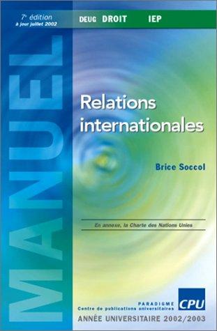 Cover for Relations internationales