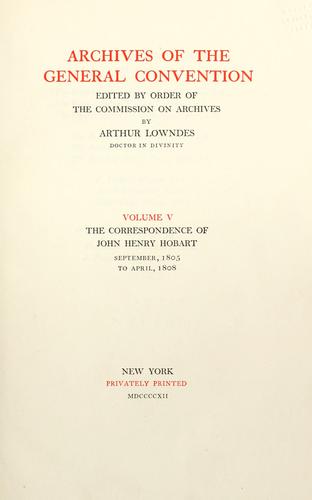 Cover for The correspondence of John Henry Hobart...