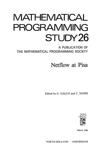 Cover for Netflow at Pisa