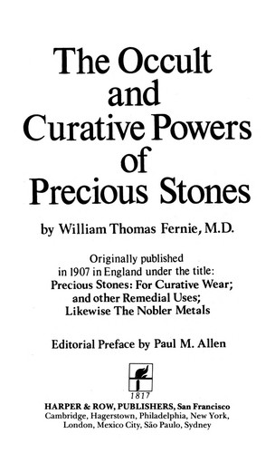 Cover for The occult and curative powers of precious stones