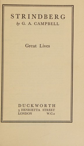 Cover for Strindberg