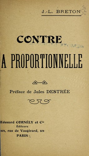 Cover for Contre la proportionnelle