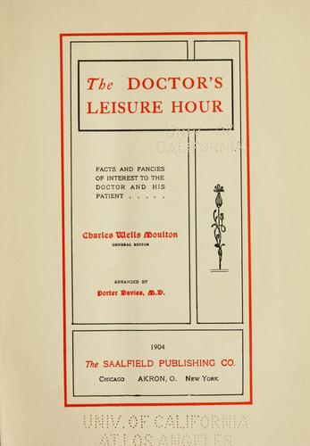 Cover for The doctor's leisure hour
