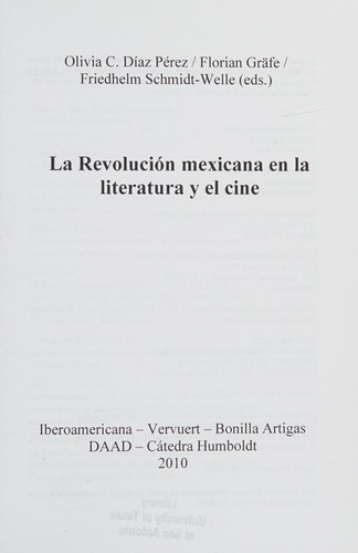 Cover for La Revolución Mexicana en la literatura y el cine