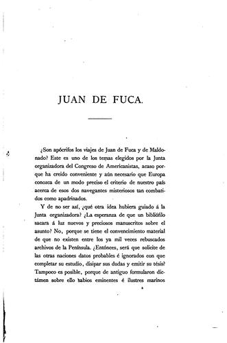 Cover for Sobre los viajes apócrifos de Juan de Fuca y de Lorenzo Ferrer Maldonado.