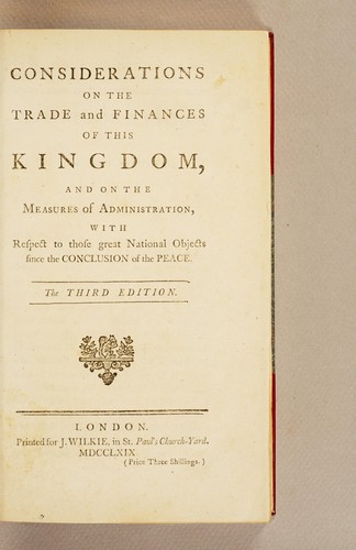 Cover for Considerations on the trade and finances of this kingdom