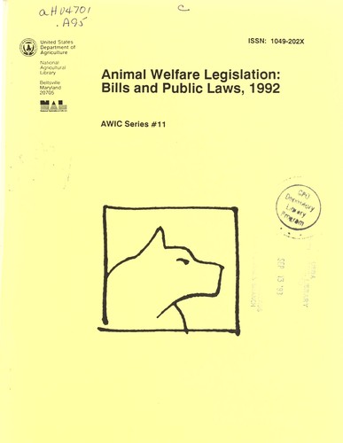 Cover for Animal welfare legislation
