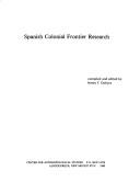 Cover for Spanish colonial frontier research