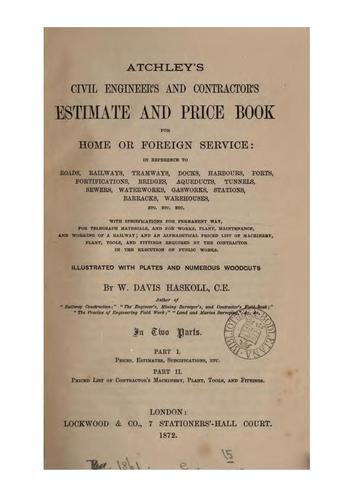 Cover for Atchley's civil engineer's and contractor's estimate and price book. [4 issues].