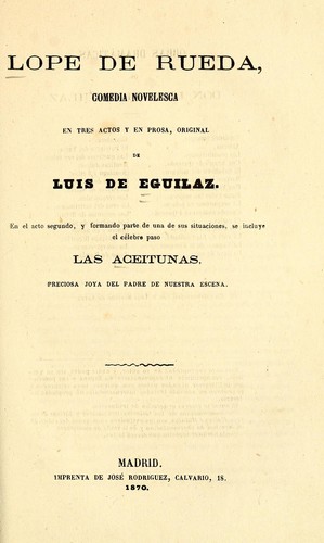Cover for Lope de Rueda