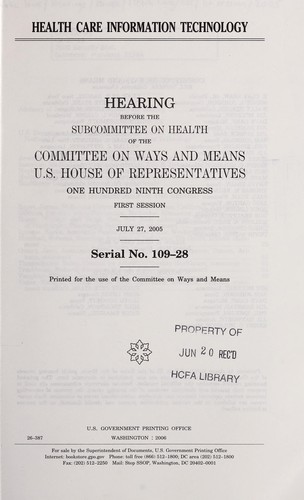 Cover for Health care information technology