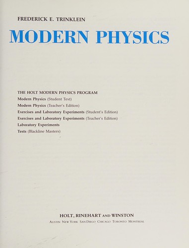 Cover for Modern Physics (Holt Modern Physics Program)