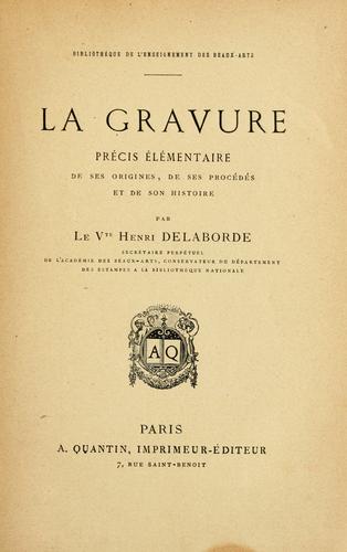 Cover for La gravure
