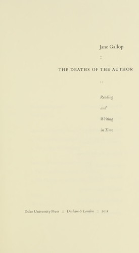 Cover for The deaths of the author
