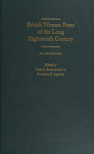 Cover for British women poets of the long eighteenth century